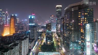 广州天河居民楼商业区夜景延时固定延时摄影